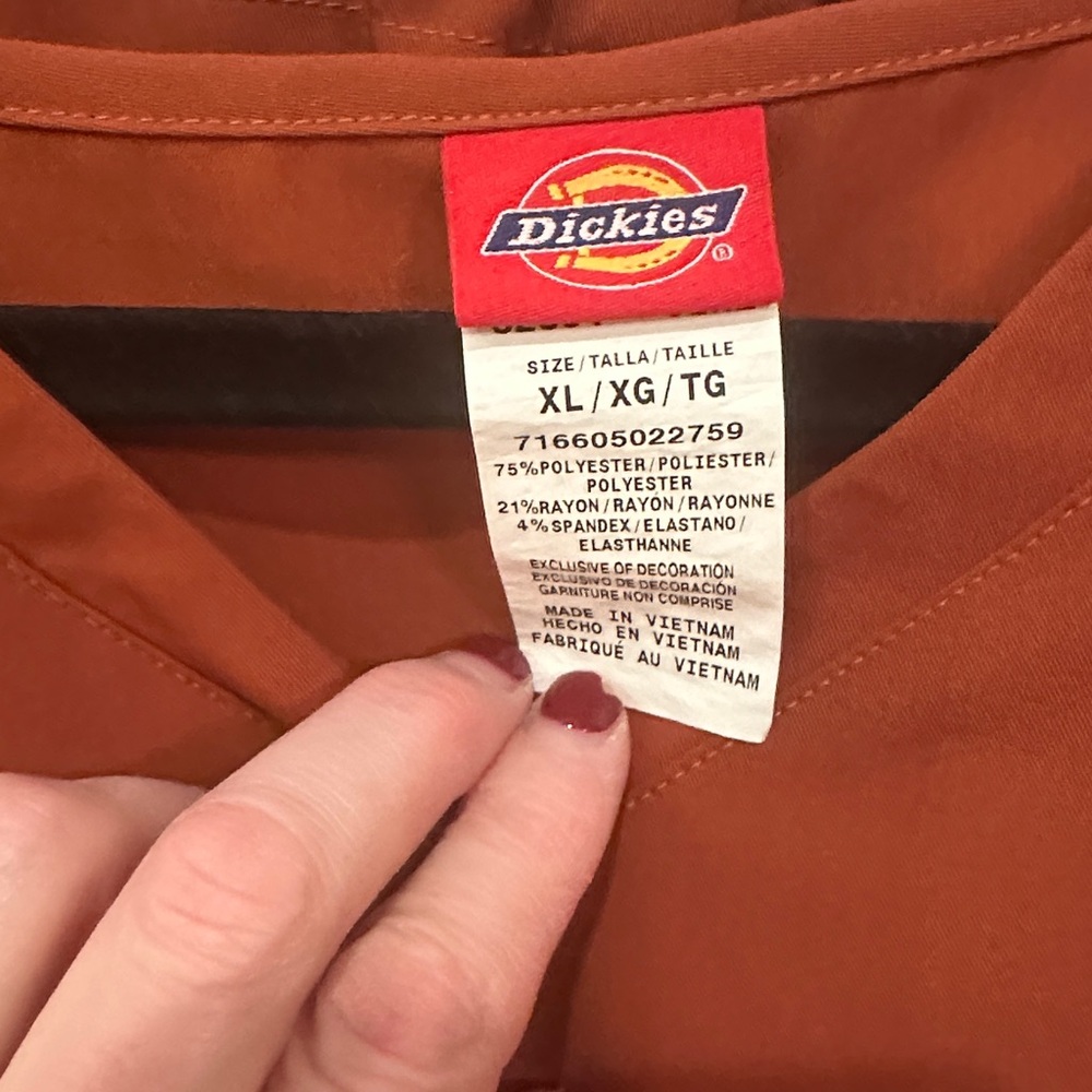 Dickies Burnt Orange Scrub Top and Pants - Picture 2 of 8